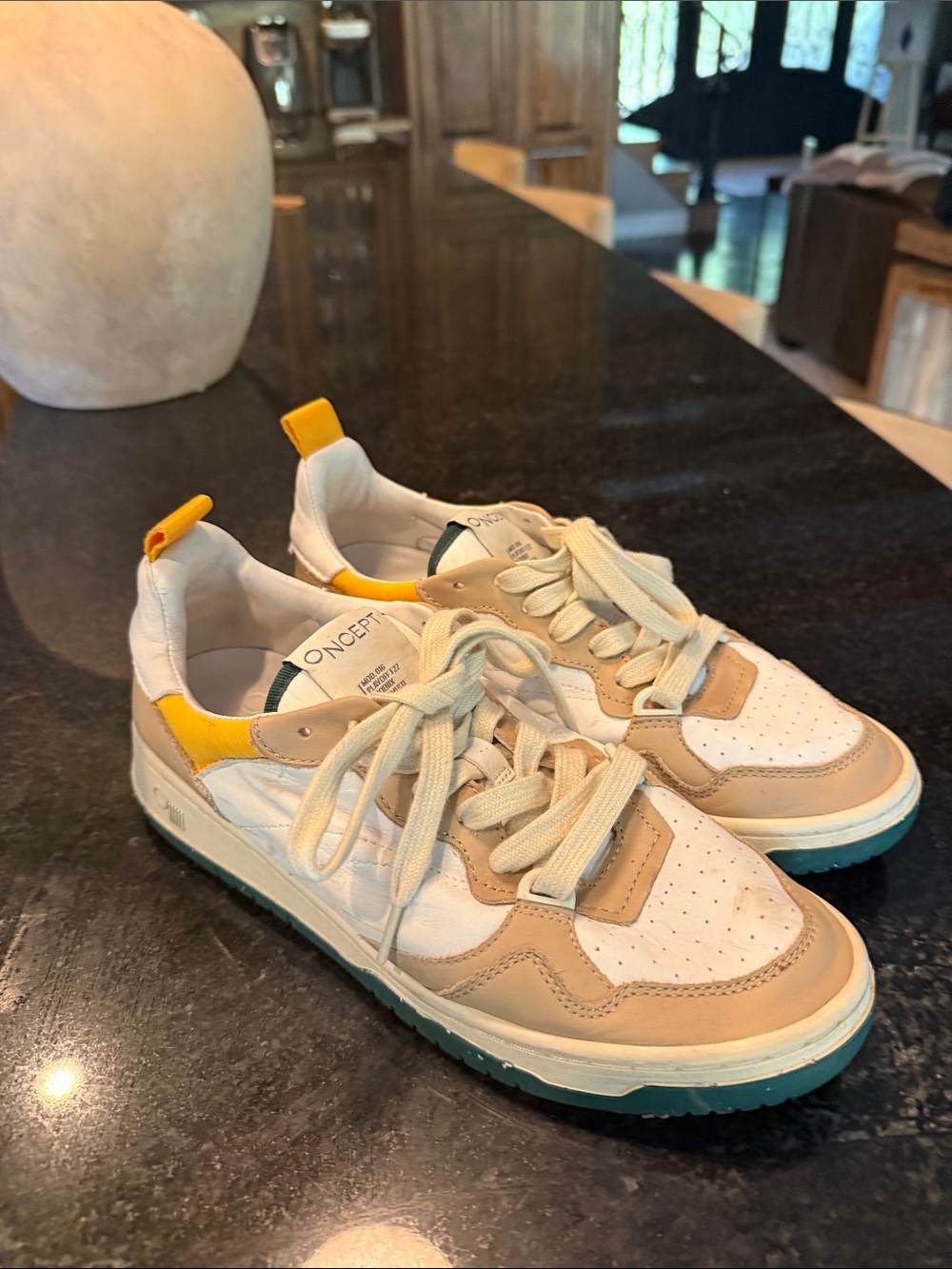 Oncept Women’s Low-Top Sneakers in Beige, White & Yellow